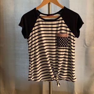 Stars and Stripes tie up shirt